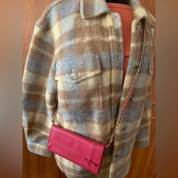 Sold🎀🎀PRADA Peonia Pink Saffiano Metal Wallet on Chain - Picture 5 of 16